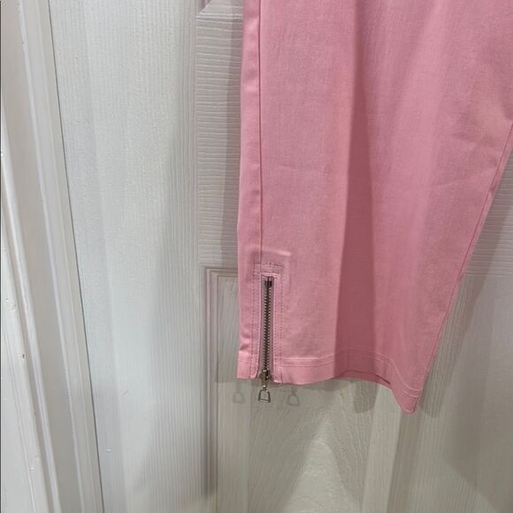 ROBELL NENA 09 ANKLE GRAZER ZIP DETAIL TROUSER. PINK - Picture 4 of 10